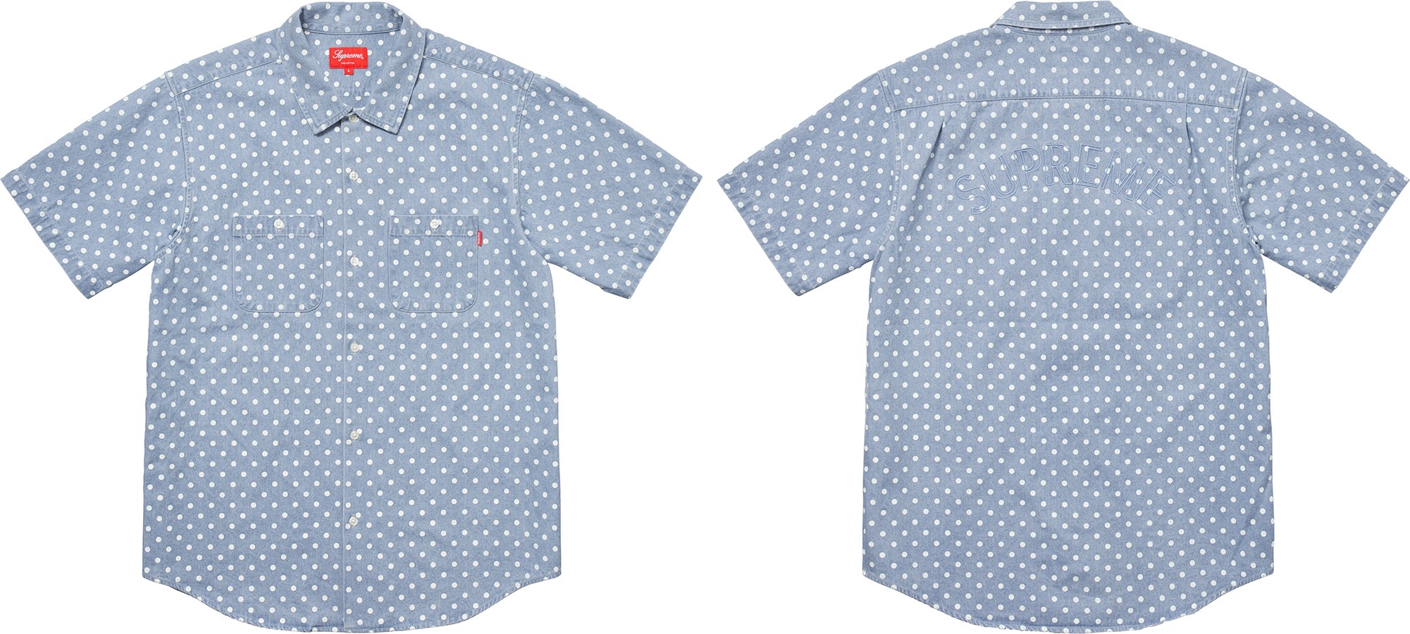 Polka Dot Denim Shirt view 3